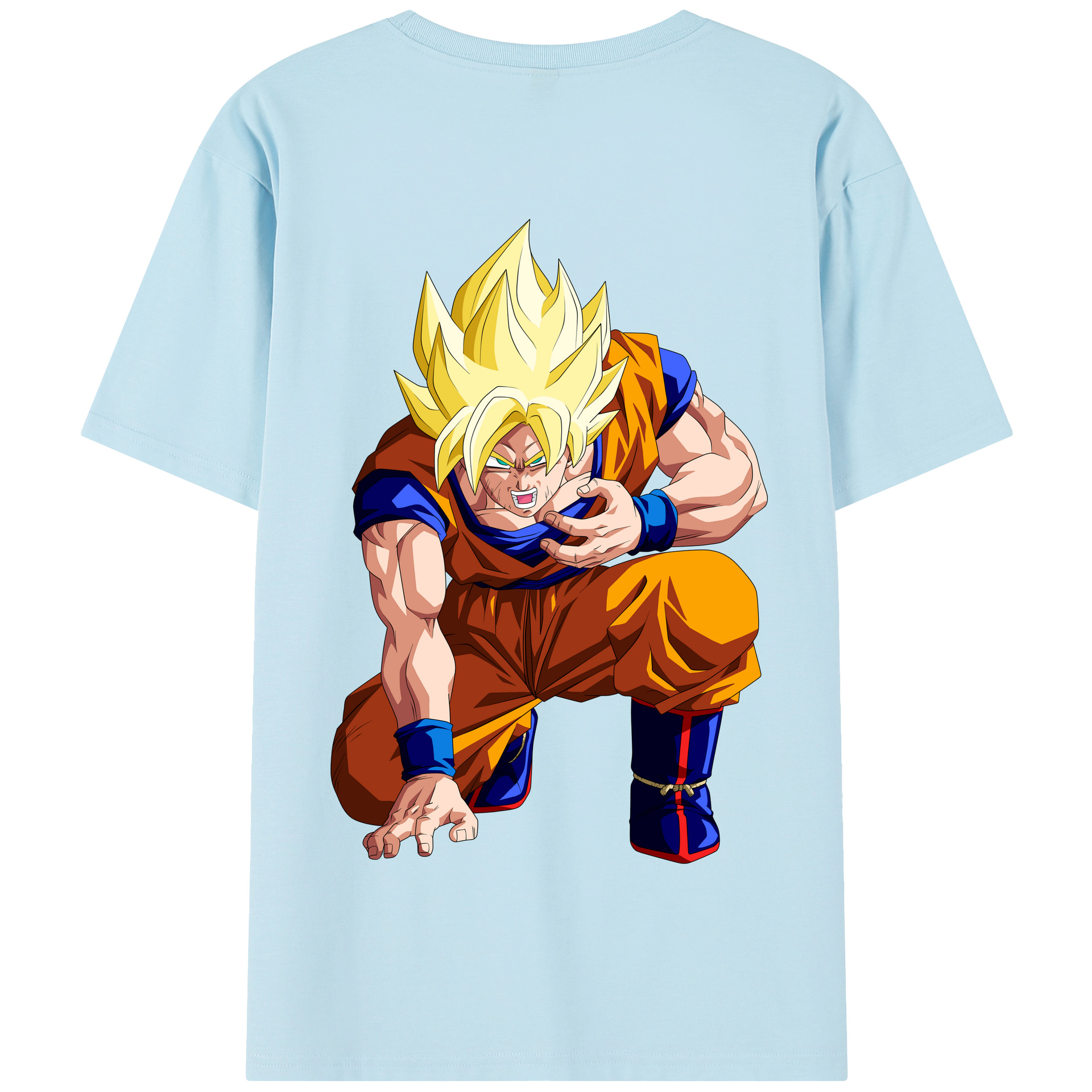 （画像用） ドラゴンボール 孫悟空（そん ごくう）Son Goku カカロット DRAGON BALL Kakarotto 綿100％半袖Tシャツ（背面プリント）